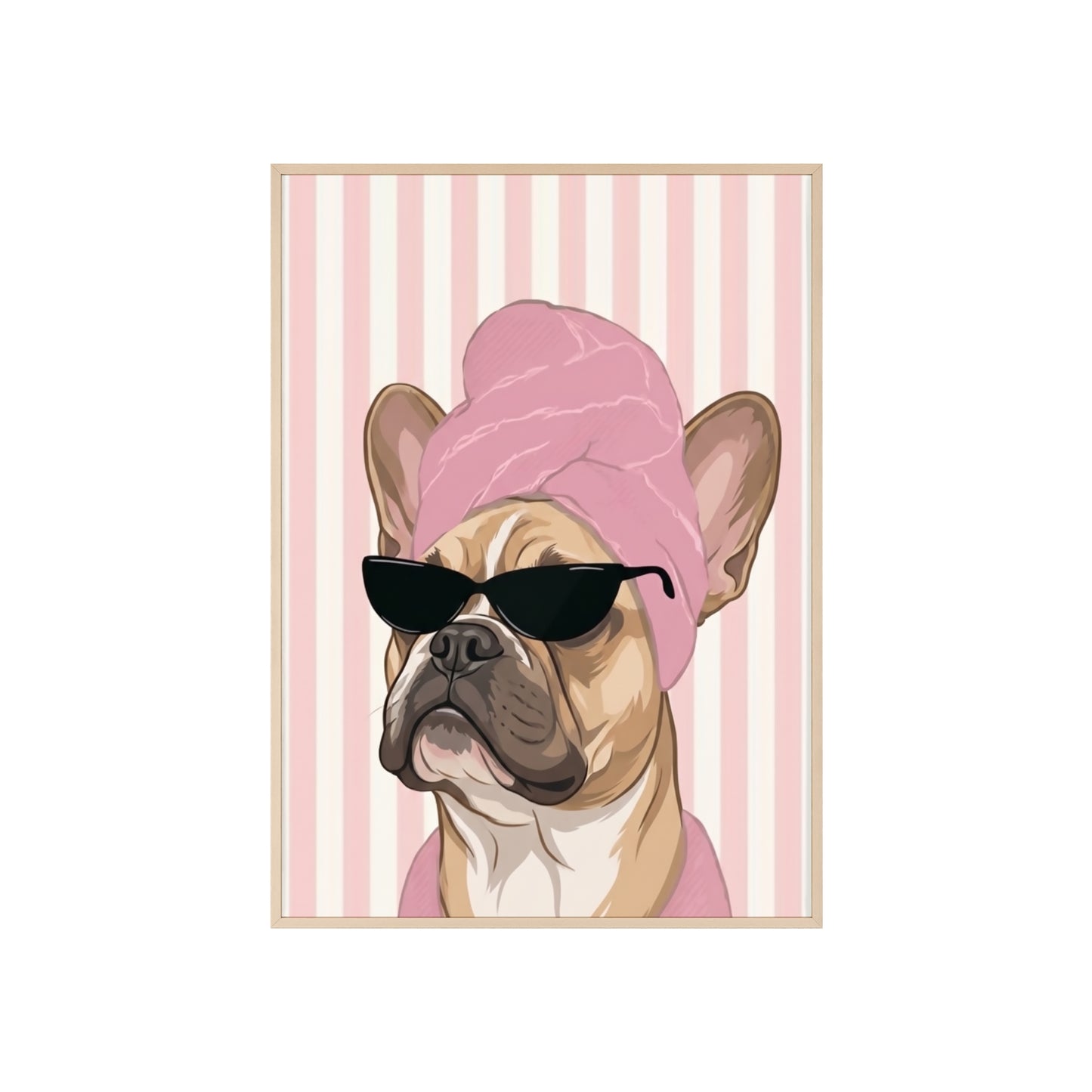 French Bulldog Bathroom Poster - Funny Frenchie Spa Wall Art