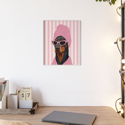 Doberman Bathroom Poster - Funny Dog Spa Wall Art