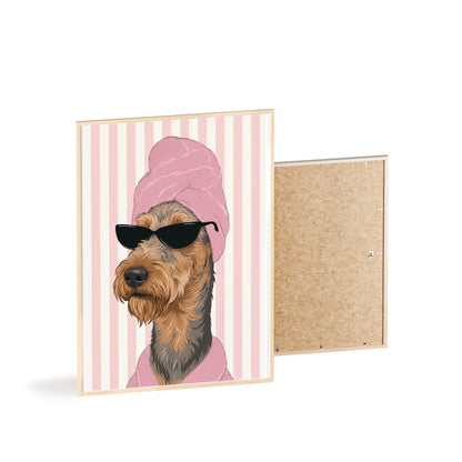 Airedale Terrier Bathroom Art Decor | Funny Dog Spa Poster & Canvas