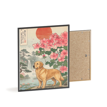 Golden Retriever Japanese Style Art Poster & Print