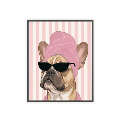 French Bulldog Bathroom Poster - Funny Frenchie Spa Wall Art