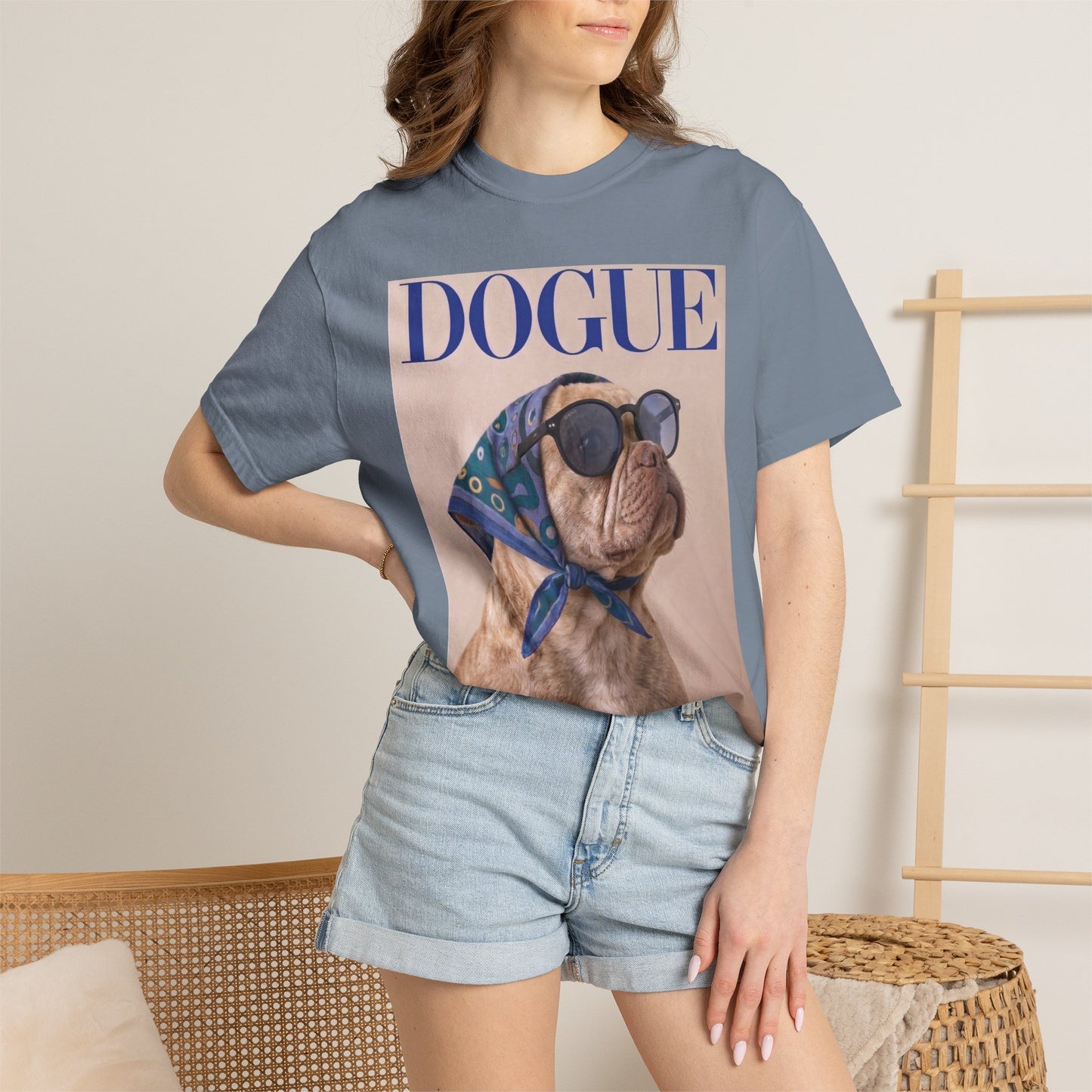 French Bulldog DOGUE Magazine Graphic T-Shirt - Funny Frenchie Tee