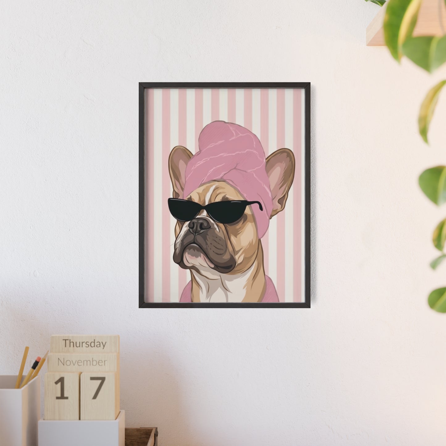 French Bulldog Bathroom Poster - Funny Frenchie Spa Wall Art