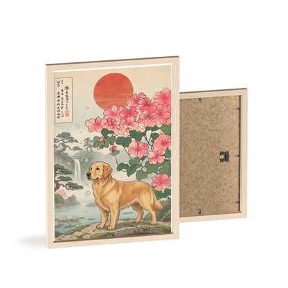 Golden Retriever Japanese Style Art Poster & Print