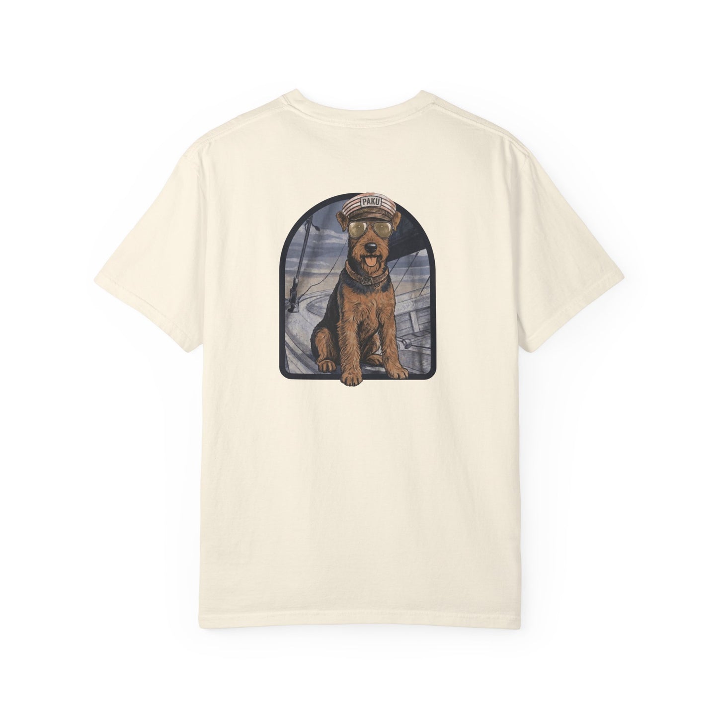 Cool Airedale Terrier Sailor Captain T-Shirt - Double-Sided Dog Tee
