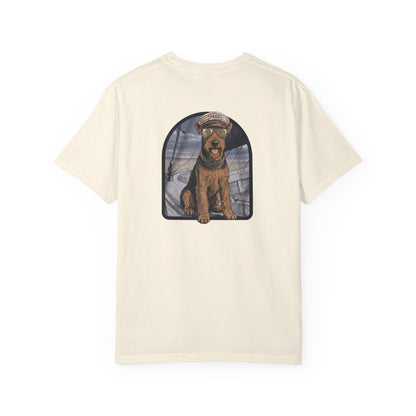 Cool Airedale Terrier Sailor Captain T-Shirt - Double-Sided Dog Tee