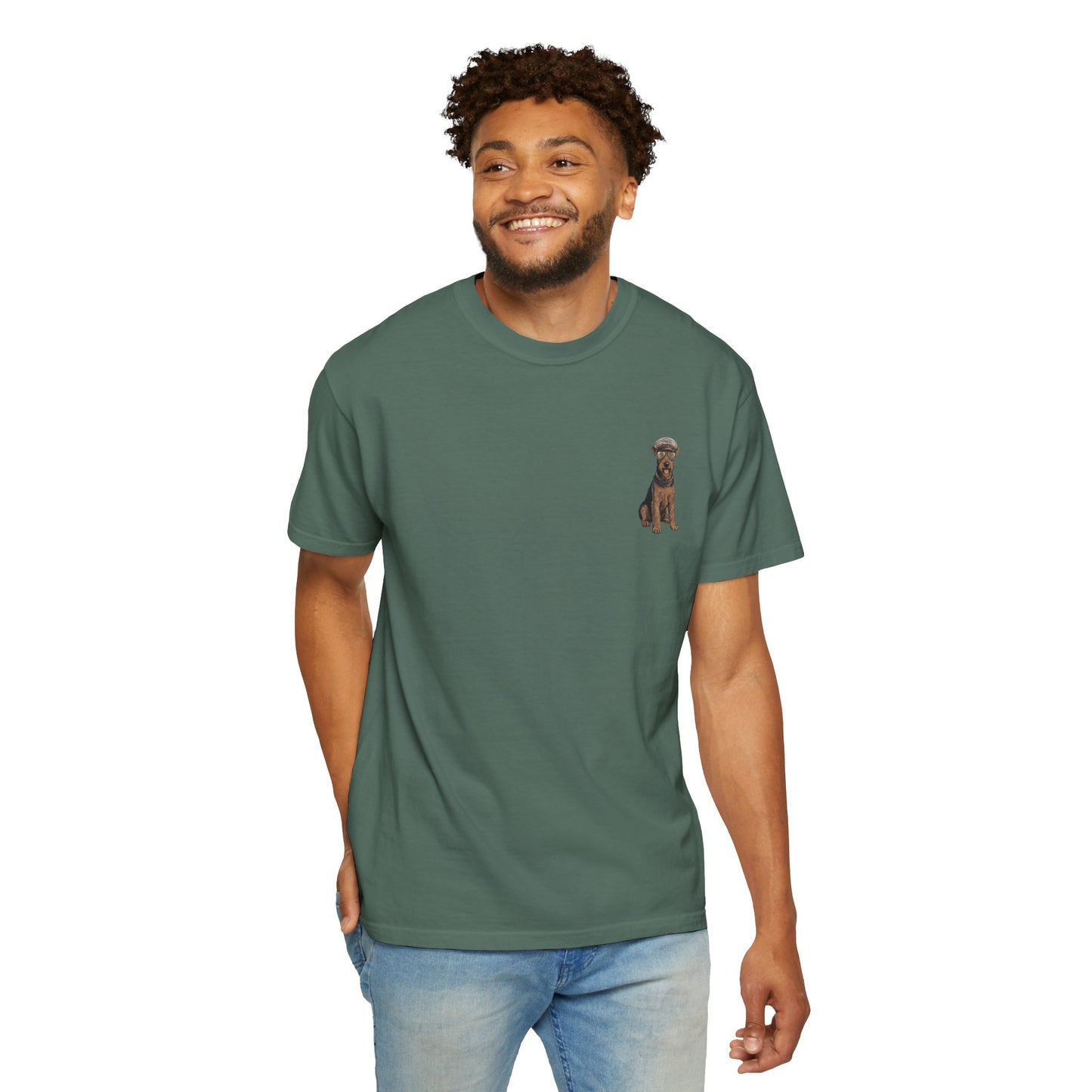 Cool Airedale Terrier Sailor Captain T-Shirt - Double-Sided Dog Tee