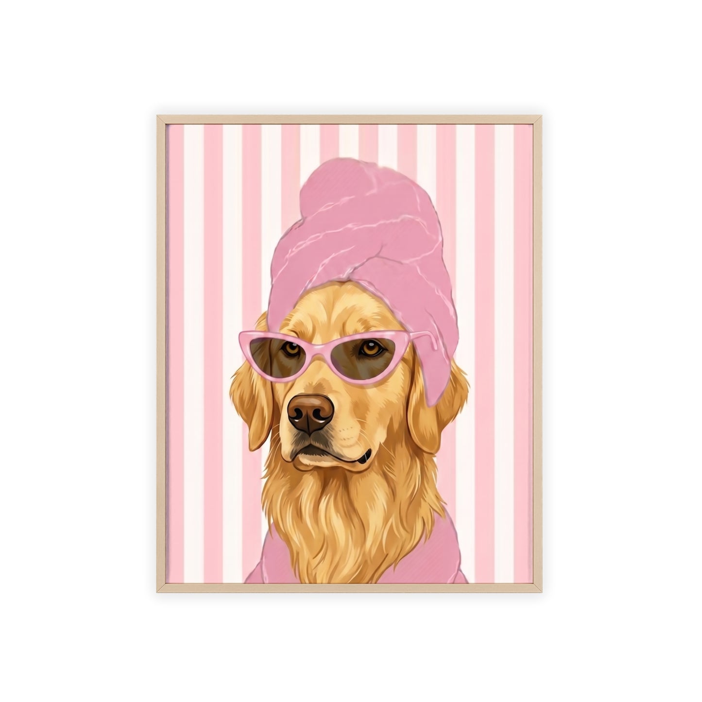 Golden Retriever Bathroom Poster - Funny Dog Spa Art