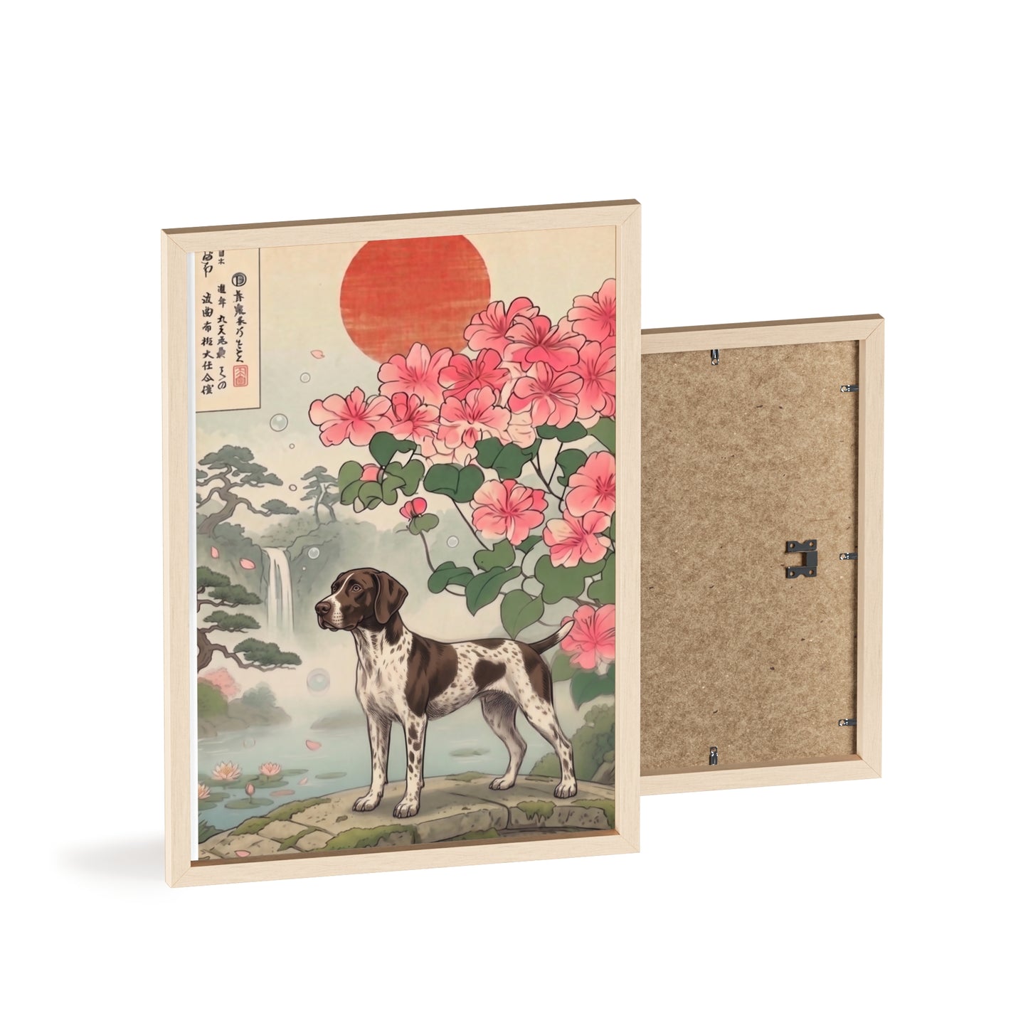 German Shorthaired Pointer Japanese Style Art Poster - GSP Ukiyo-e Wall Art