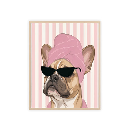 French Bulldog Bathroom Poster - Funny Frenchie Spa Wall Art