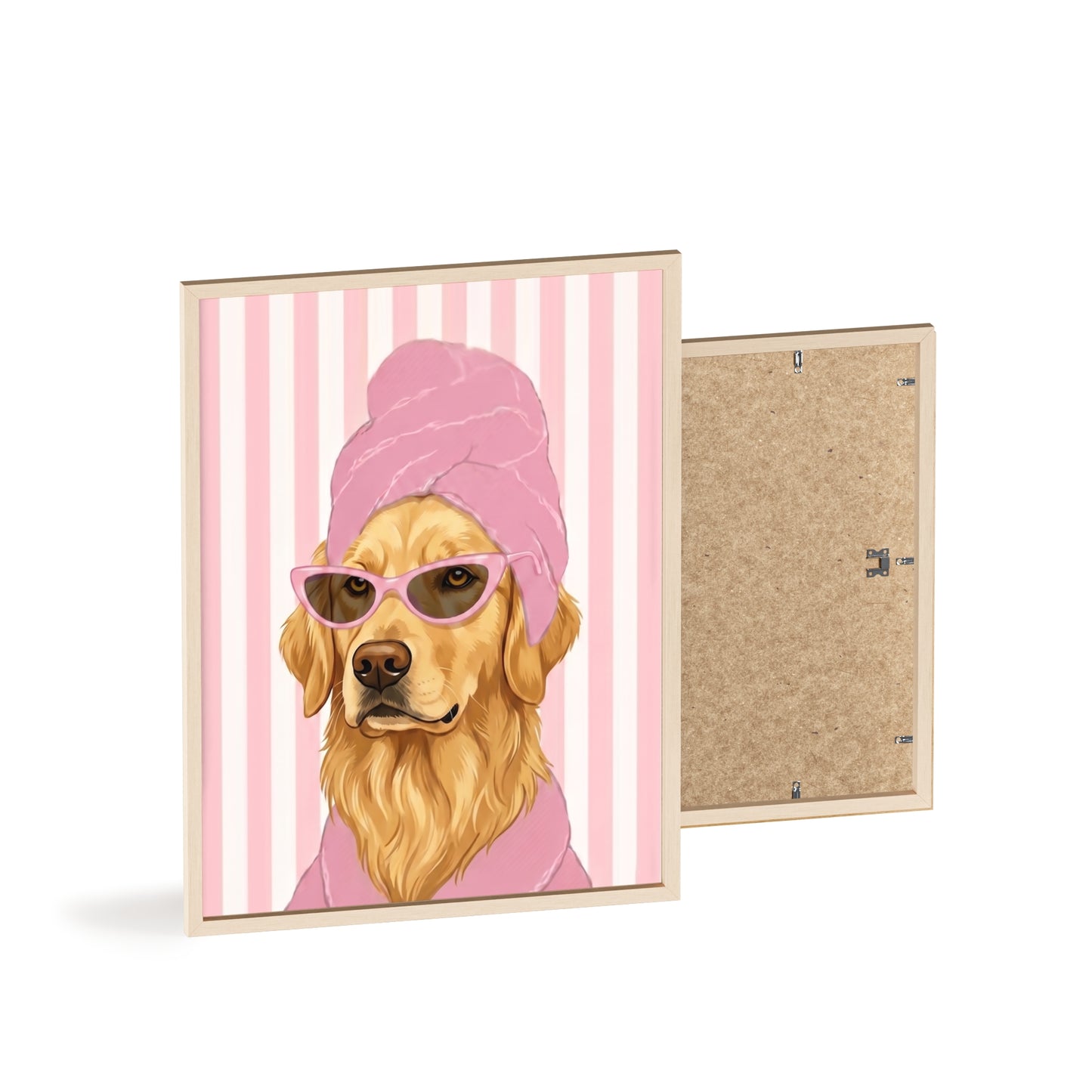 Golden Retriever Bathroom Poster - Funny Dog Spa Art
