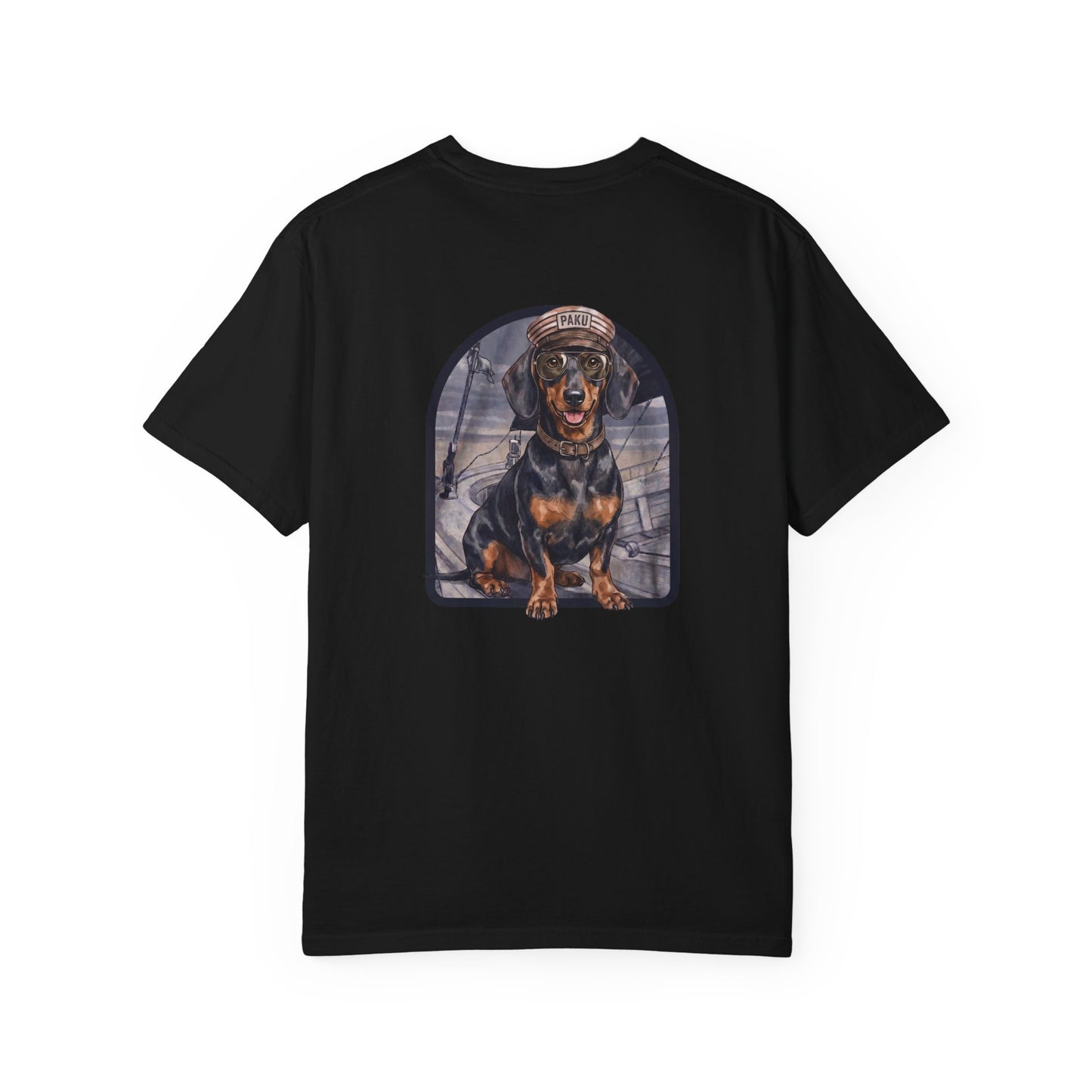 Cool Dachshund Captain T-Shirt - Funny Wiener Dog Graphic Tee