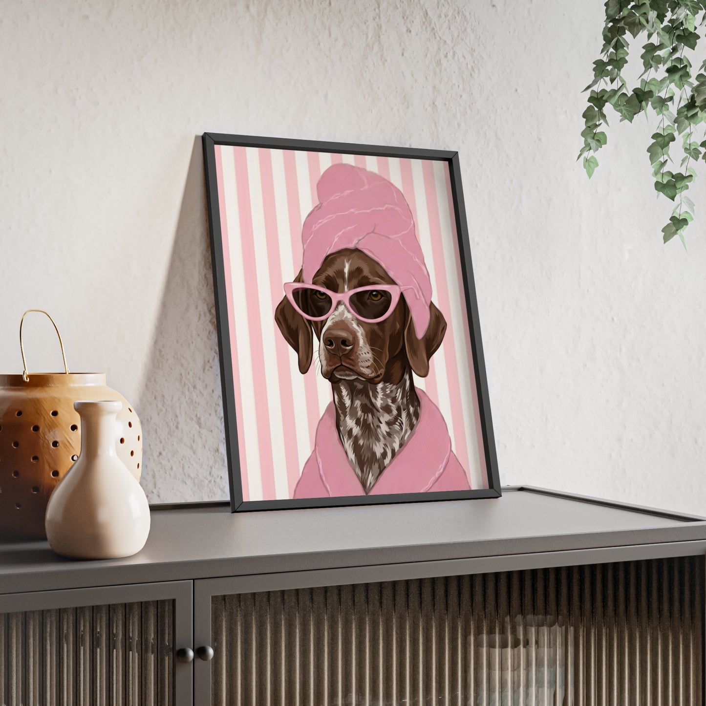 German Shorthaired Pointer Bathroom Poster - Funny Dog Spa Wall Art