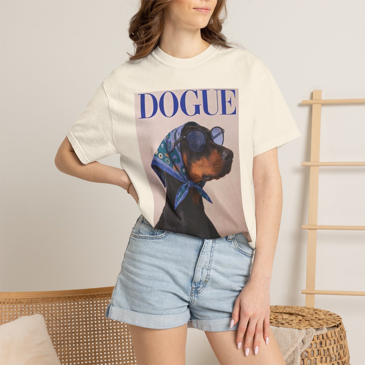Doberman DOGUE Magazine Graphic T-Shirt - Funny Dog Tee