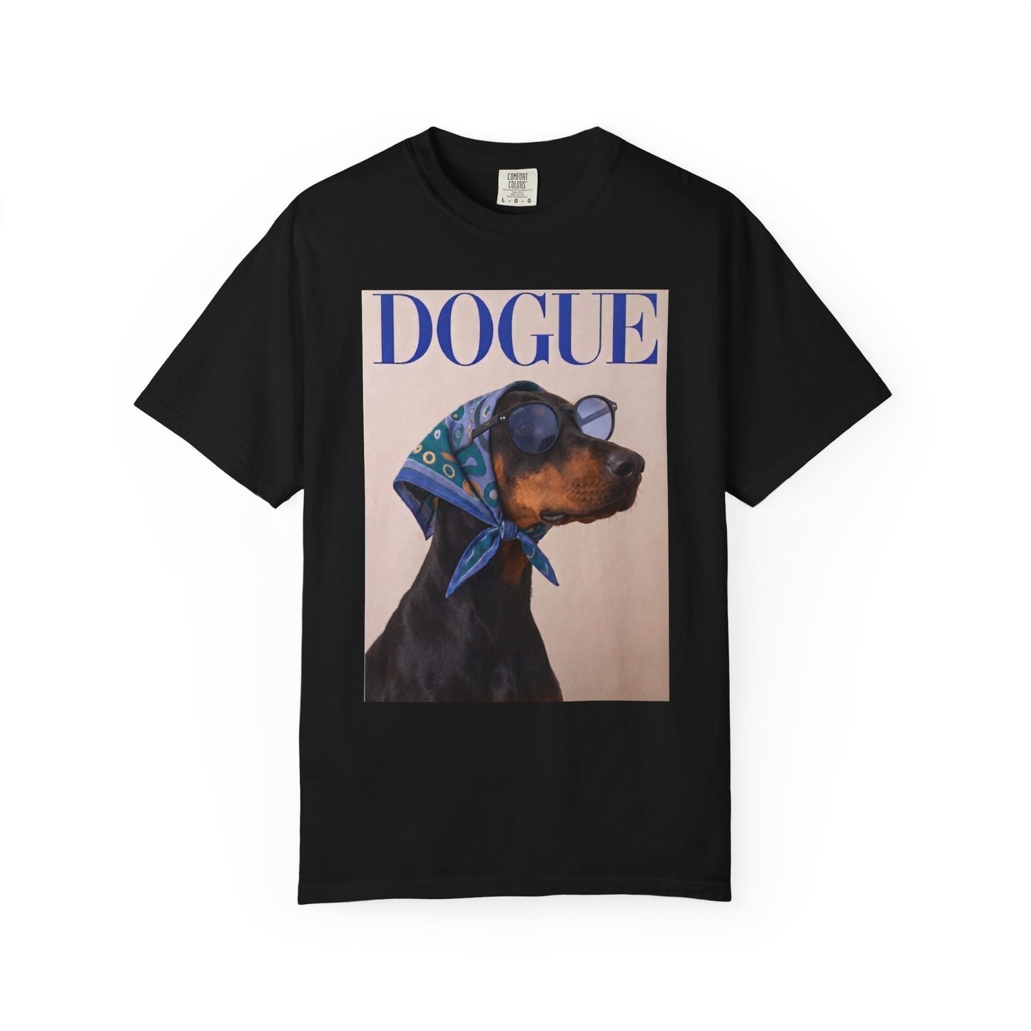 Doberman DOGUE Magazine Graphic T-Shirt - Funny Dog Tee