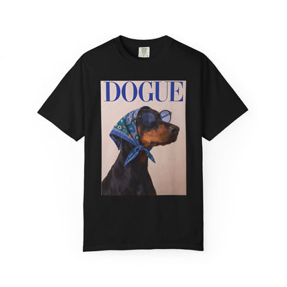 Doberman DOGUE Magazine Graphic T-Shirt - Funny Dog Tee