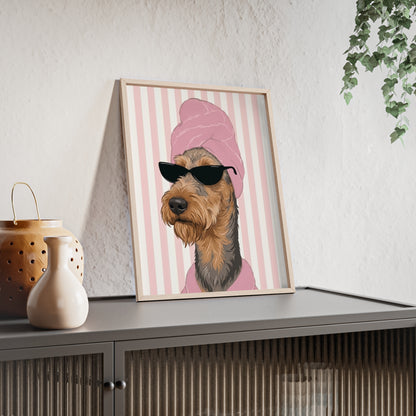 Airedale Terrier Bathroom Art Decor | Funny Dog Spa Poster & Canvas