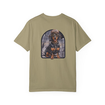 Cool Dachshund Captain T-Shirt - Funny Wiener Dog Graphic Tee