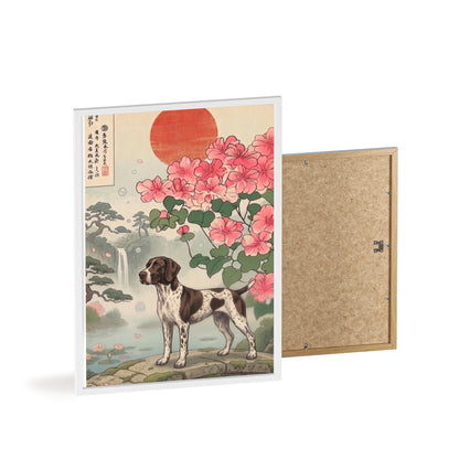 German Shorthaired Pointer Japanese Style Art Poster - GSP Ukiyo-e Wall Art