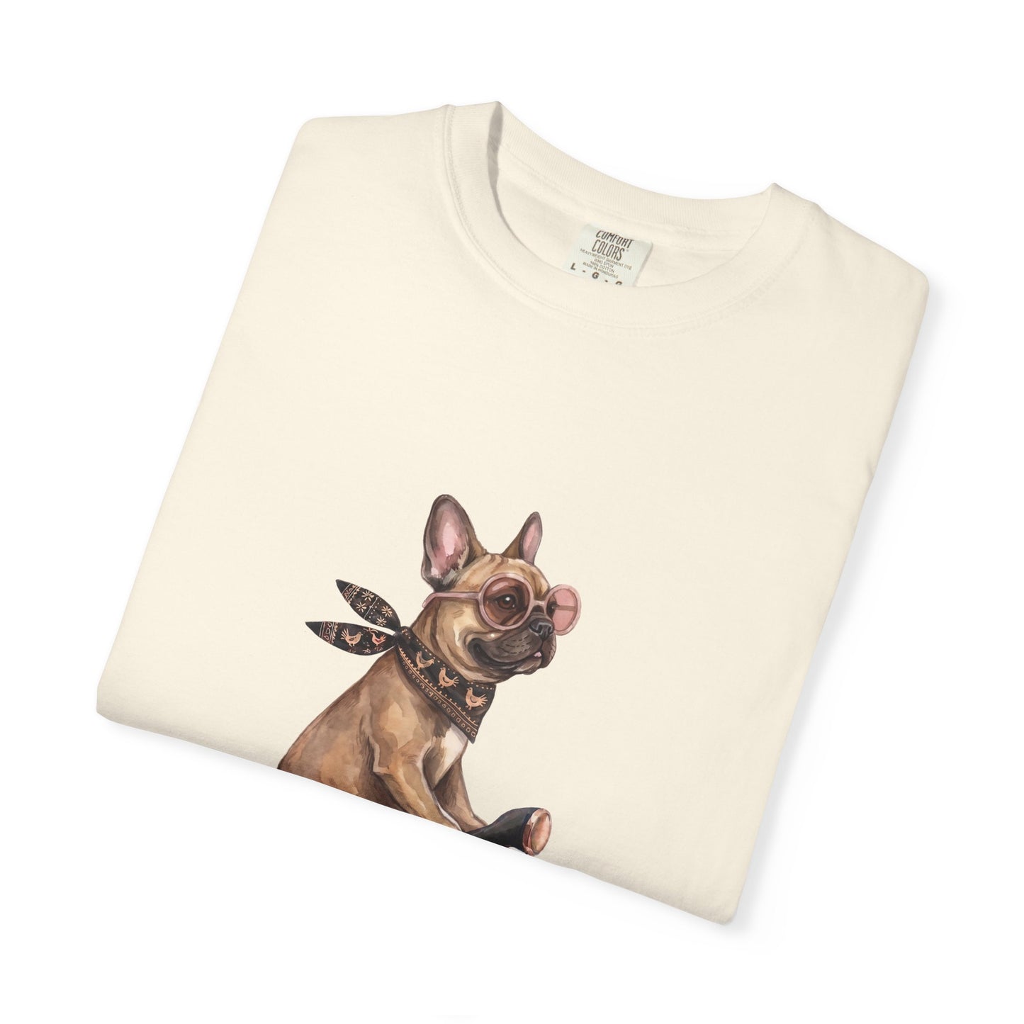 French Bulldog Riding Vintage Scooter T-Shirt - Cool Frenchie Graphic Tee