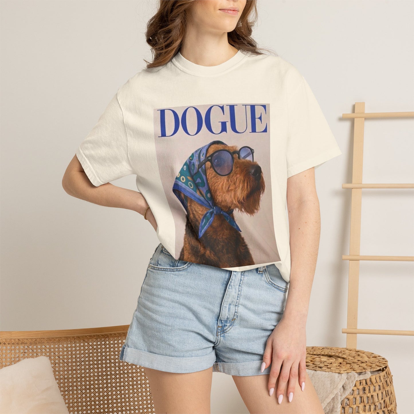 Airedale Terrier Comfort Colors DOGUE Magazine T-Shirt | Funny Dog Lover Tee
