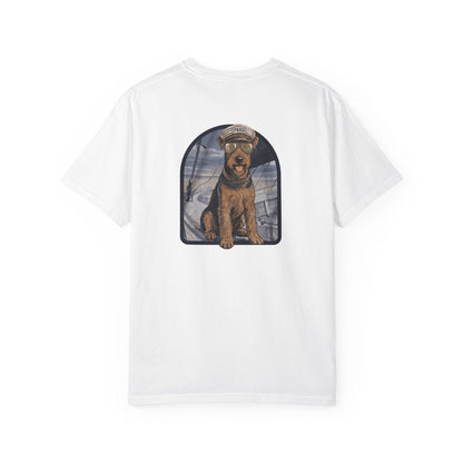 Cool Airedale Terrier Sailor Captain T-Shirt - Double-Sided Dog Tee