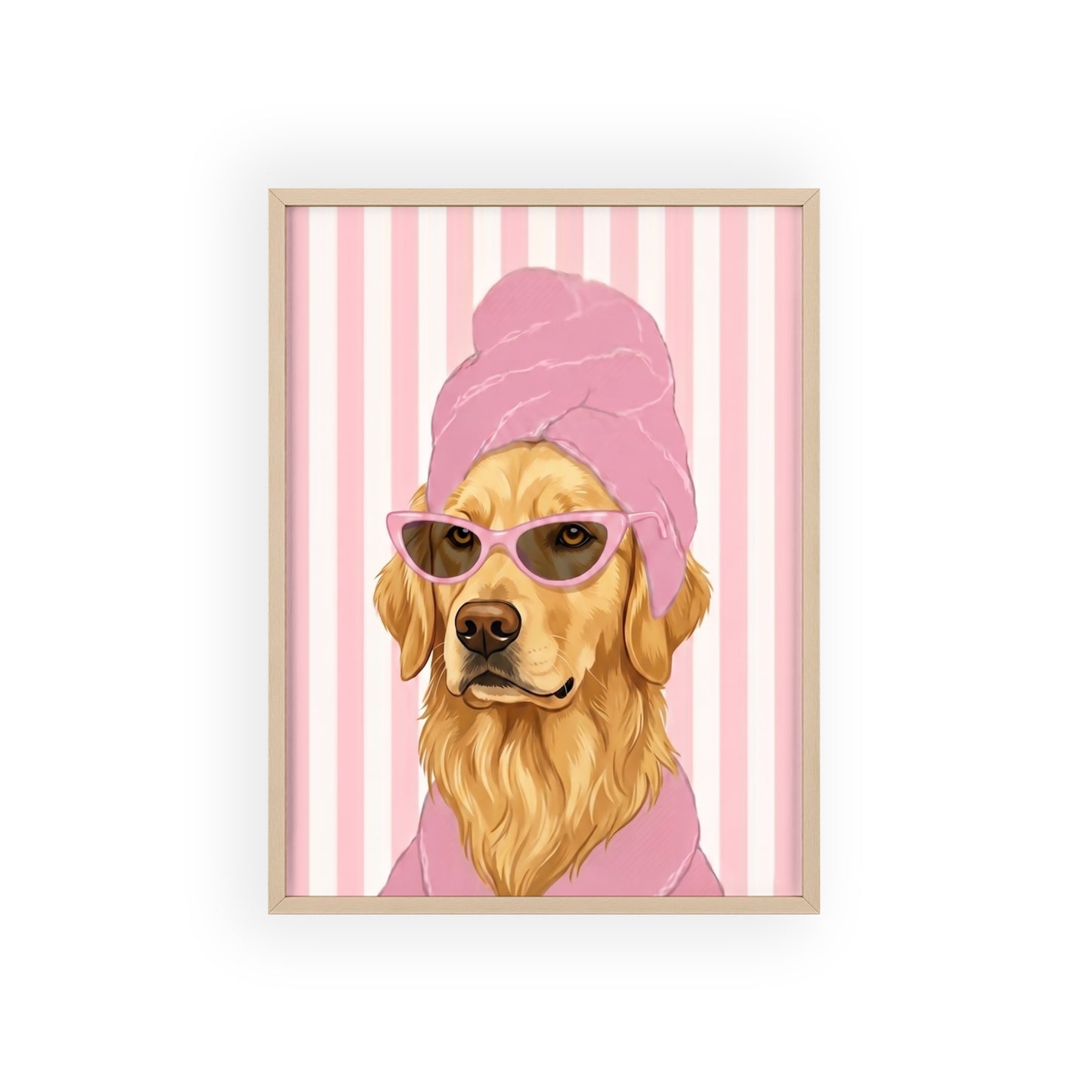 Golden Retriever Bathroom Poster - Funny Dog Spa Art