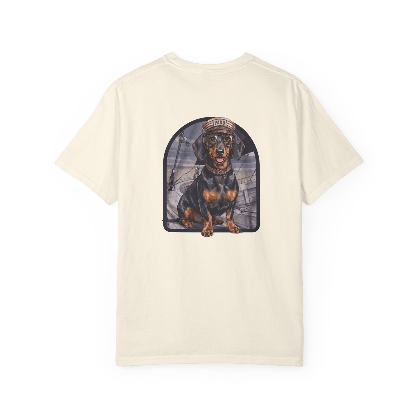 Cool Dachshund Captain T-Shirt - Funny Wiener Dog Graphic Tee