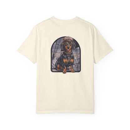 Cool Dachshund Captain T-Shirt - Funny Wiener Dog Graphic Tee