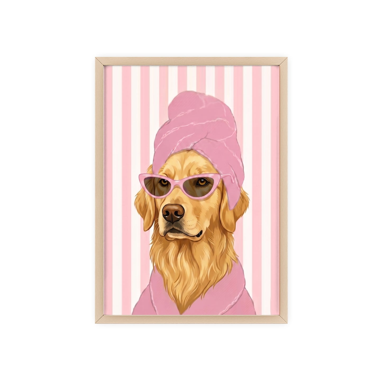 Golden Retriever Bathroom Poster - Funny Dog Spa Art