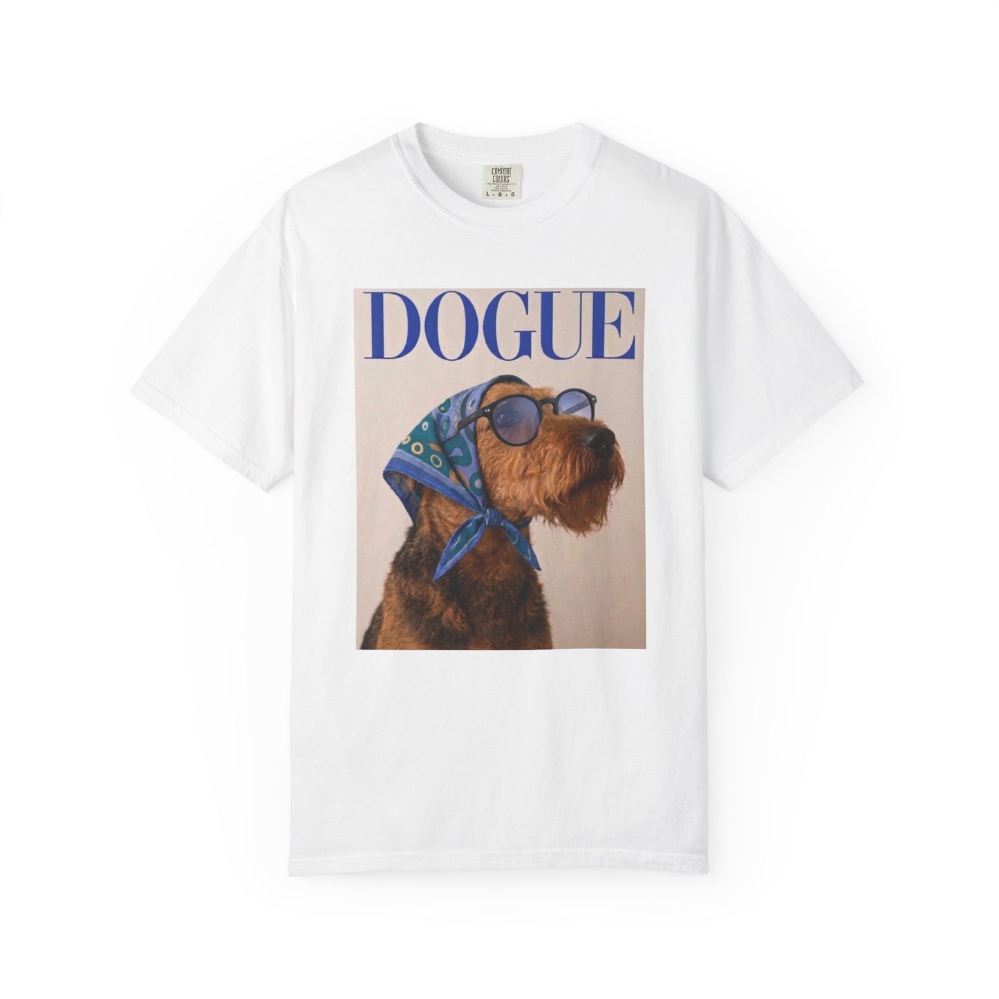 Airedale Terrier Comfort Colors DOGUE Magazine T-Shirt | Funny Dog Lover Tee
