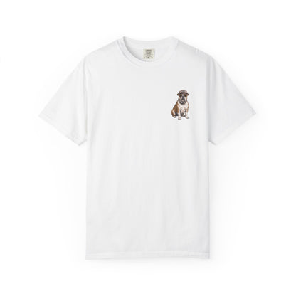 Cool English Bulldog Sailor Captain T-Shirt - Double-Sided Dog Tee