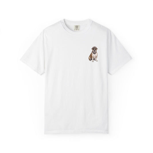 Cool English Bulldog Sailor Captain T-Shirt - Double-Sided Dog Tee