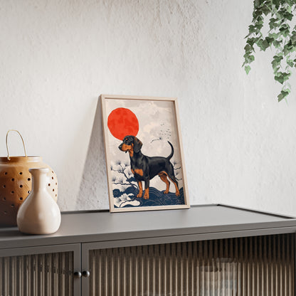 Japanese Ukiyo-e Style Dachshund Poster - Elegant Wiener Dog Wall Art