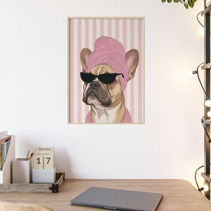 French Bulldog Bathroom Poster - Funny Frenchie Spa Wall Art