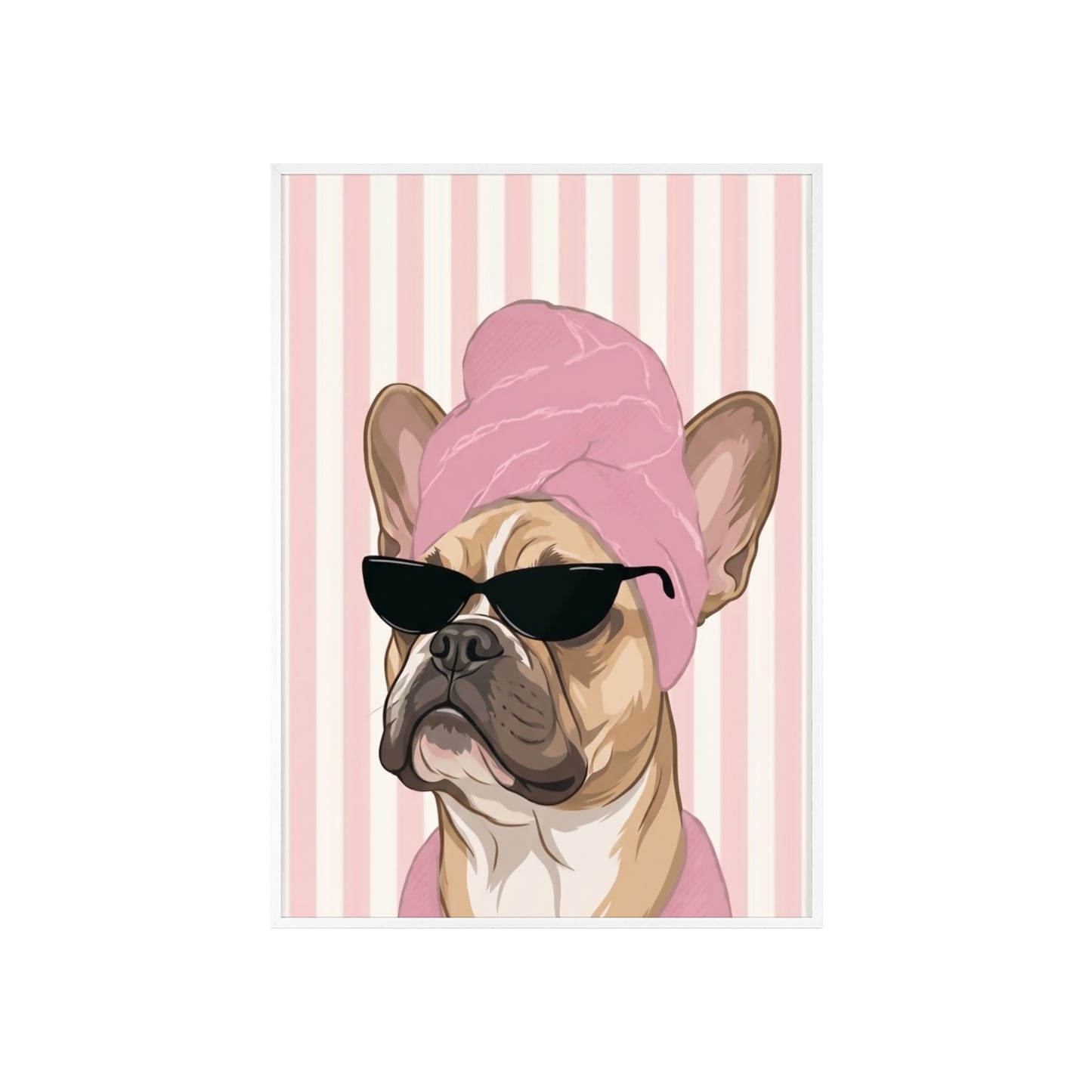 French Bulldog Bathroom Poster - Funny Frenchie Spa Wall Art