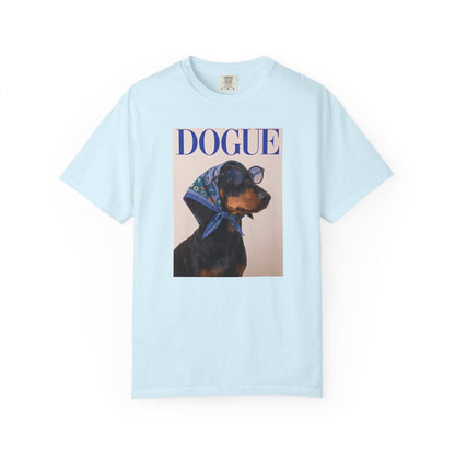 "DOGUE" Dachshund Fashion Magazine Graphic T-Shirt - Funny Wiener Dog Tee