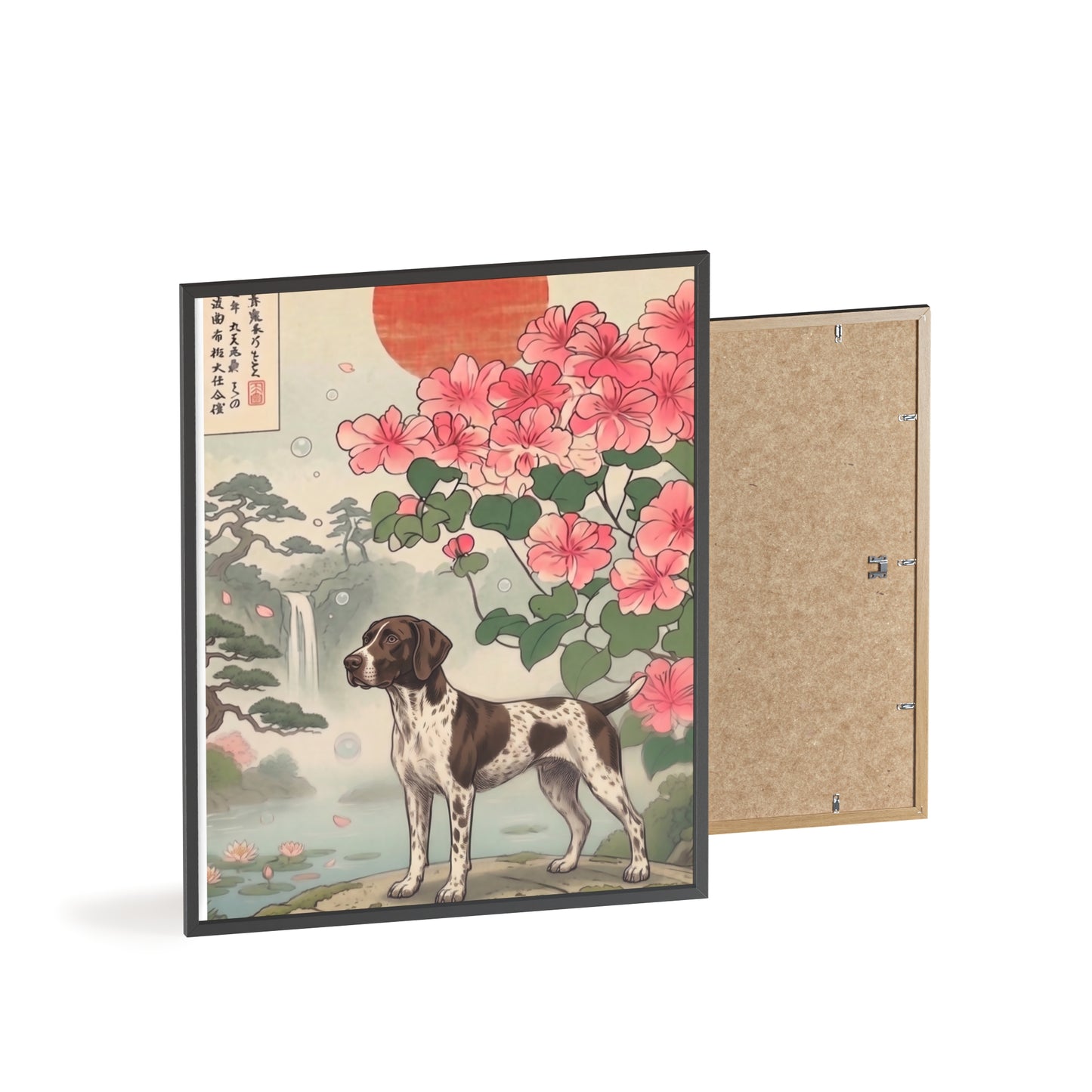 German Shorthaired Pointer Japanese Style Art Poster - GSP Ukiyo-e Wall Art