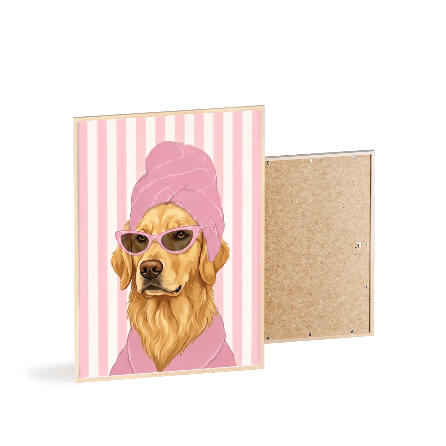 Golden Retriever Bathroom Poster - Funny Dog Spa Art