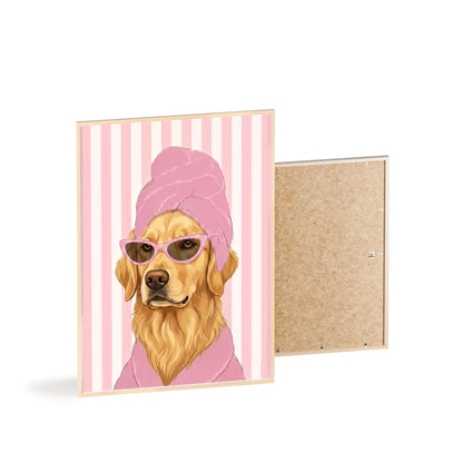 Golden Retriever Bathroom Poster - Funny Dog Spa Art