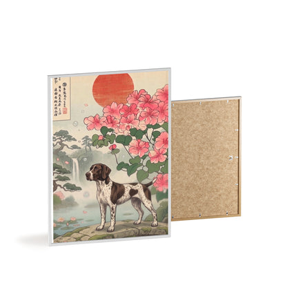 German Shorthaired Pointer Japanese Style Art Poster - GSP Ukiyo-e Wall Art