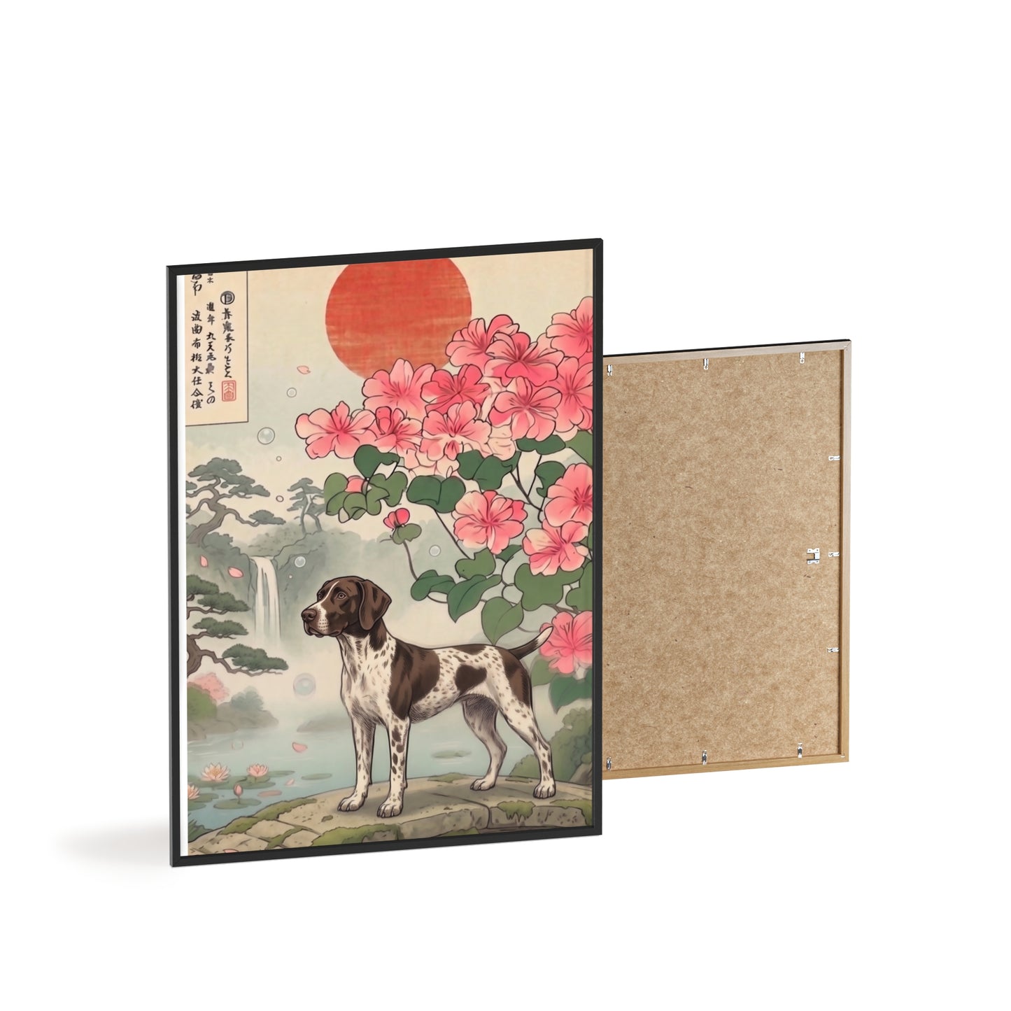German Shorthaired Pointer Japanese Style Art Poster - GSP Ukiyo-e Wall Art