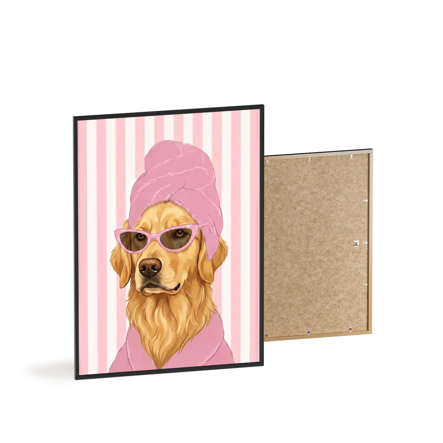 Golden Retriever Bathroom Poster - Funny Dog Spa Art