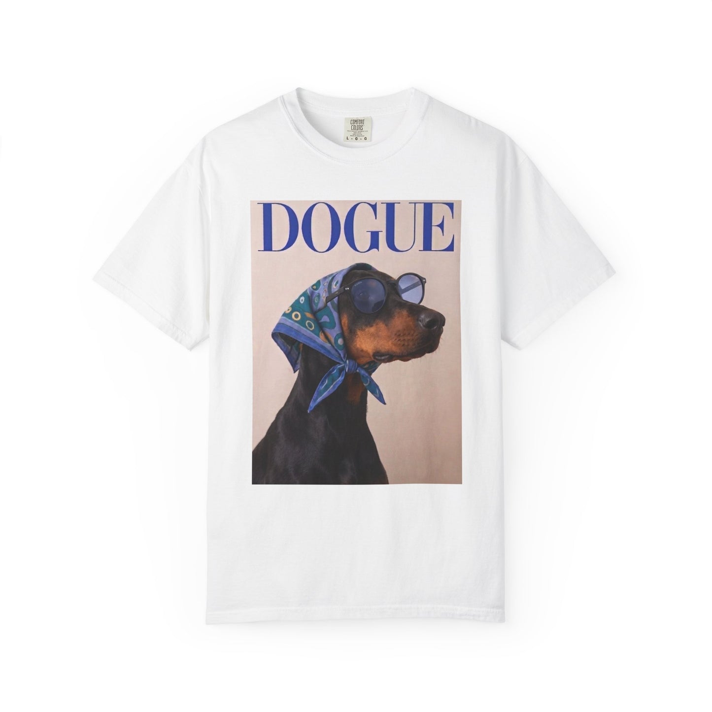 Doberman DOGUE Magazine Graphic T-Shirt - Funny Dog Tee