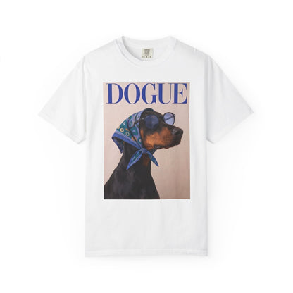 Doberman DOGUE Magazine Graphic T-Shirt - Funny Dog Tee