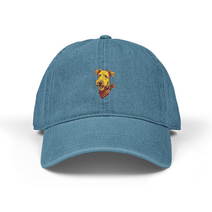 Embroidered Airedale Terrier Baseball Cap | Washed Cotton Dog Dad Hat