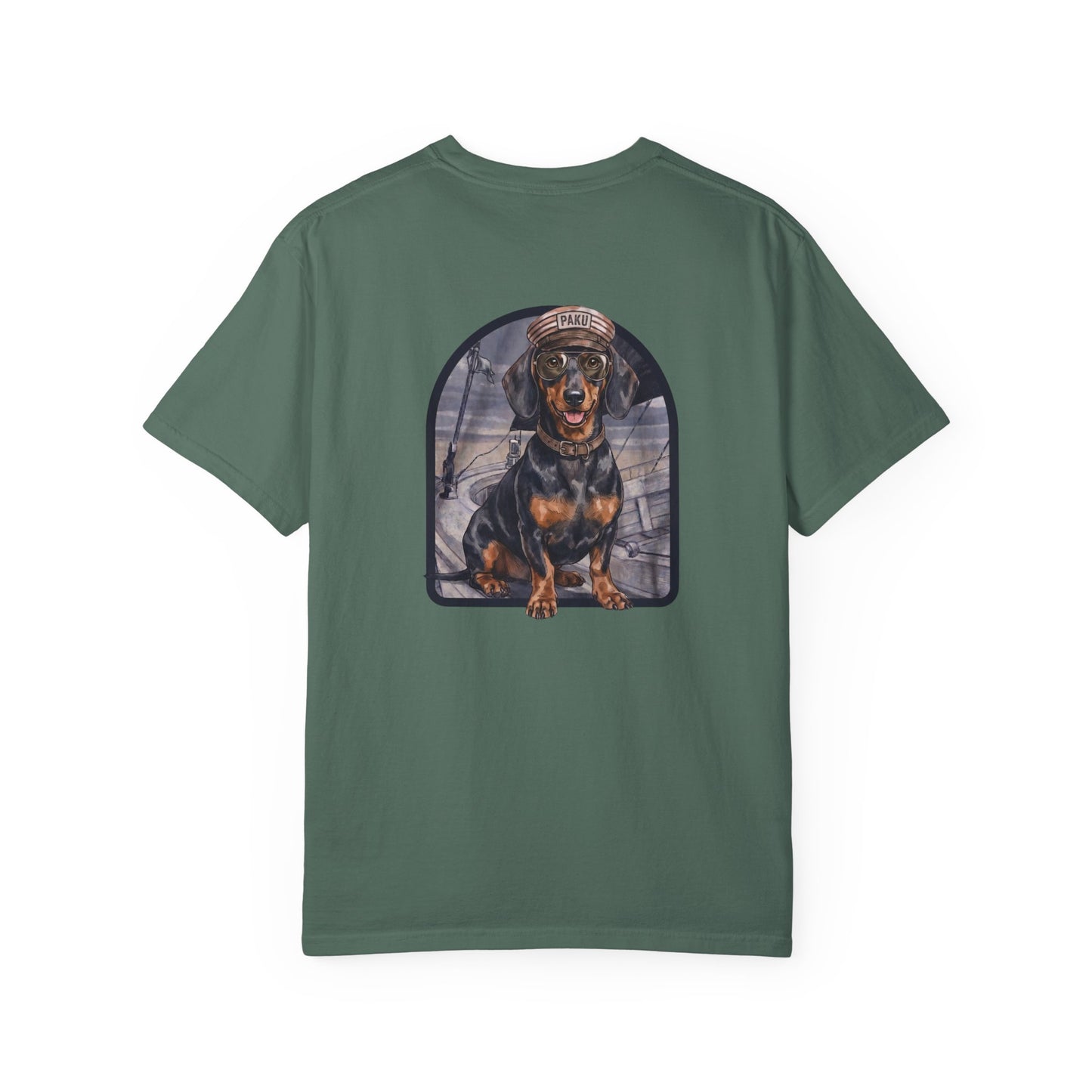 Cool Dachshund Captain T-Shirt - Funny Wiener Dog Graphic Tee