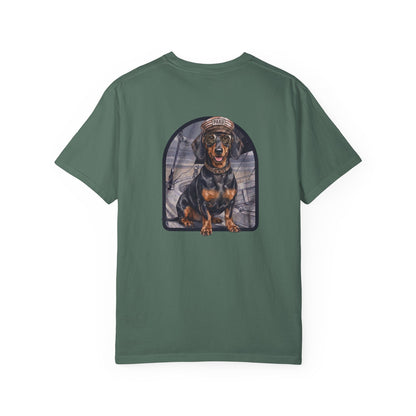 Cool Dachshund Captain T-Shirt - Funny Wiener Dog Graphic Tee
