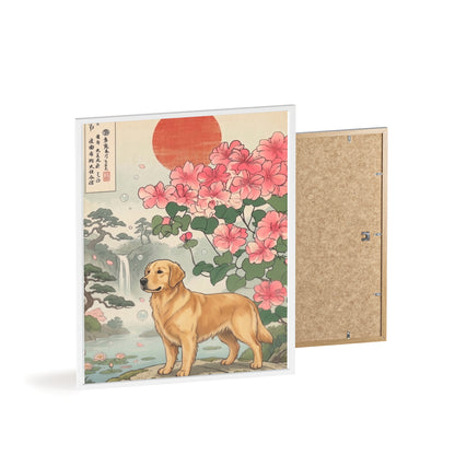Golden Retriever Japanese Style Art Poster & Print