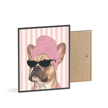 French Bulldog Bathroom Poster - Funny Frenchie Spa Wall Art